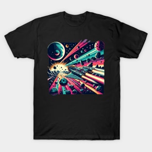 Asteroid Belt Odyssey: Retro Space Adventure T-Shirt